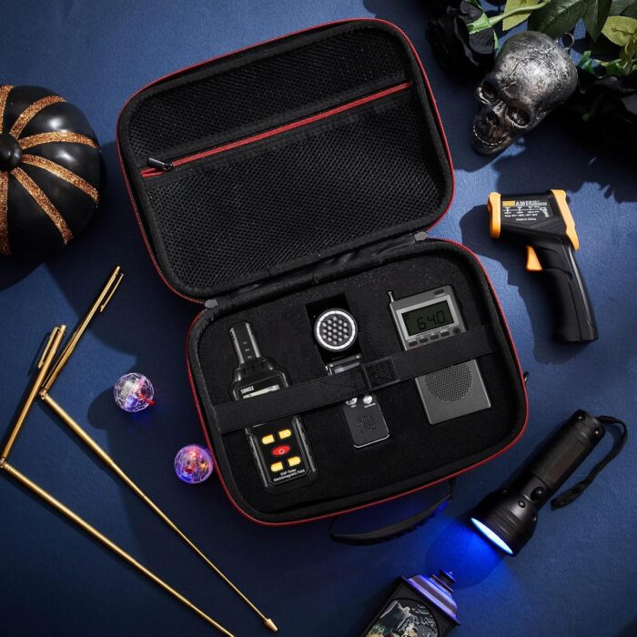 Dunzy 9 Pcs Ghost Hunting Equipment Kit with Emf Meter, Ghost Hunting Research Box, Voice Recorders, Flashlight, Speaker, Motion Light up Cat Balls and Radio - Image 7