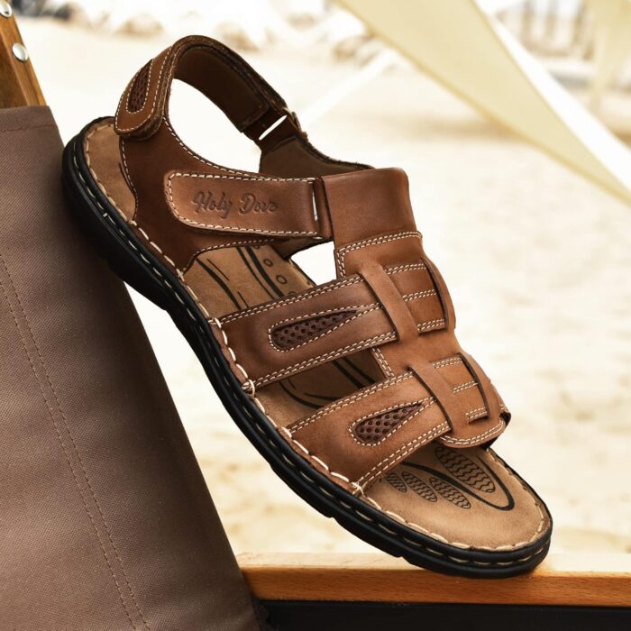 Holy dove Men's Sandals Open Toe Leather Fisherman Sport Hiking Outdoor Casual Summer Sandals Shoes for Men - Image 6