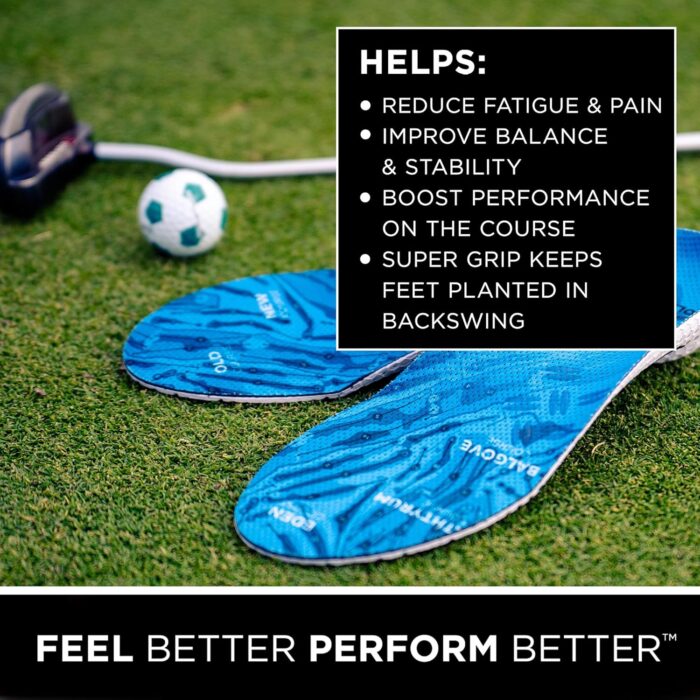 CURREX GolfPro Insoles for Golf Shoes – Arch Support Inserts to Improve Balance, Stability, Comfort & Performance, Help with Foot & Heel Pain Relief – for Men & Women – Medium Arch, Large - Image 2