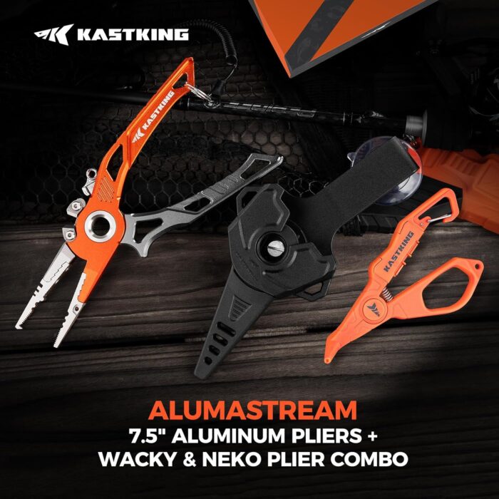 KastKing AlumaStream 7.5" Aluminum Fishing Pliers, Crossover Pliers, Wacky & Neko Rig Pliers With O-Ring Storage, Fishing Gear, Fishing Gifts for Men, Corrosion-Resistant Saltwater & Freshwater Pliers - Image 9