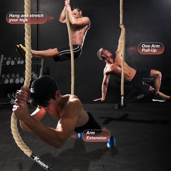 Climbing Rope 1.5 Inch Diameter 10FT 15FT 20FT 25FT 30FT 35FT Gym Climbing Rope for Fitness & Strength Training, Workout Exercises Climbing Rope for Adults Kids Outdoor or Home Indoor - Image 2