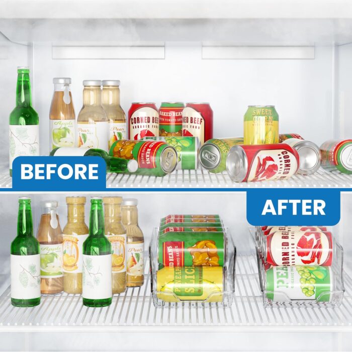 Utopia Kitchen Can Organizer For Pantry - Soda Can Organizer For Refrigerator - Can Storage Organizer Pantry, Fridge & Freezer Organization - Holds Food & Soup Can (Clear, Pack of 2) - Image 6