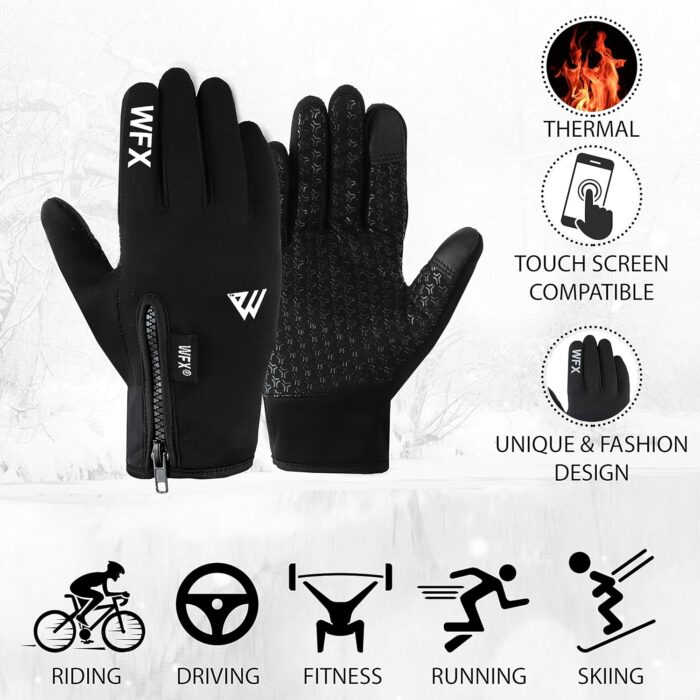Winter Gloves Touch Screen Anti Slip Warm Gloves Windproof Thermal Sports Cycling Glove - Image 4
