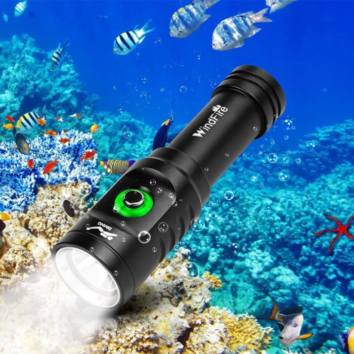 WINDFIRE Dive Light Scuba Diving Flashlight Dive Torch Rechargeable, 3 Modes Underwater Light Waterproof Flashlight, Safety Dive Lights with Power Indicator for Night Diving - Image 9