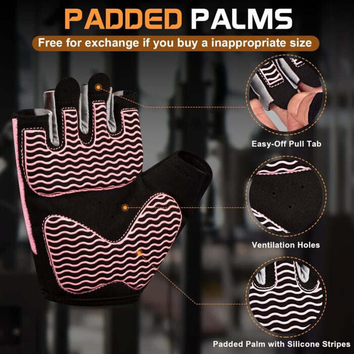 Sunnex Gym Gloves - Fingerless, Breathable Workout Gloves for Weightlifting, Cycling & More - Image 2