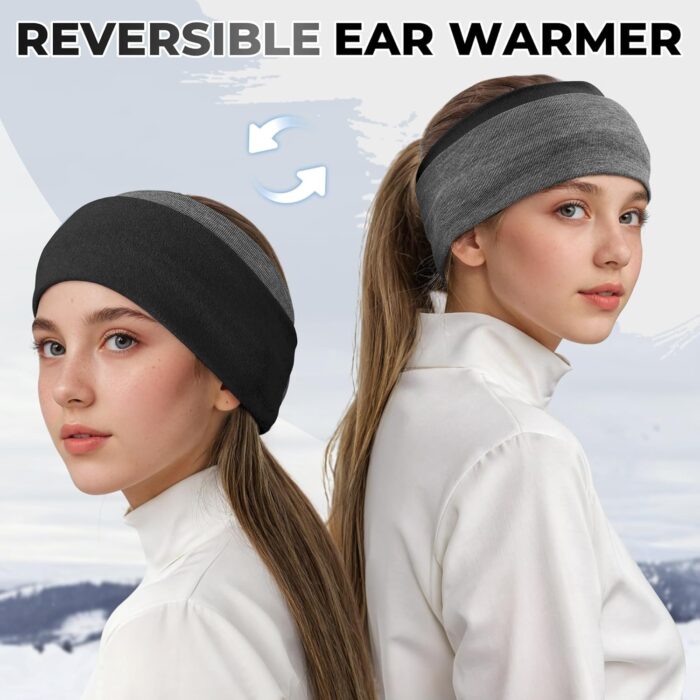 Sukeen Ear Warmer Headband for Women, Double-Layer Warm Womens Winter Headband, Ear Muff for Running Cycling Sports - Image 4