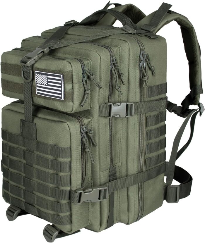 45L Army Tactical Backpack Military Assault Pack 3 Day Bug Out Bag Molle Daypack Camping Outdoor Mountaineering Highland Backpacks For Men Rucksack Green - Image 9