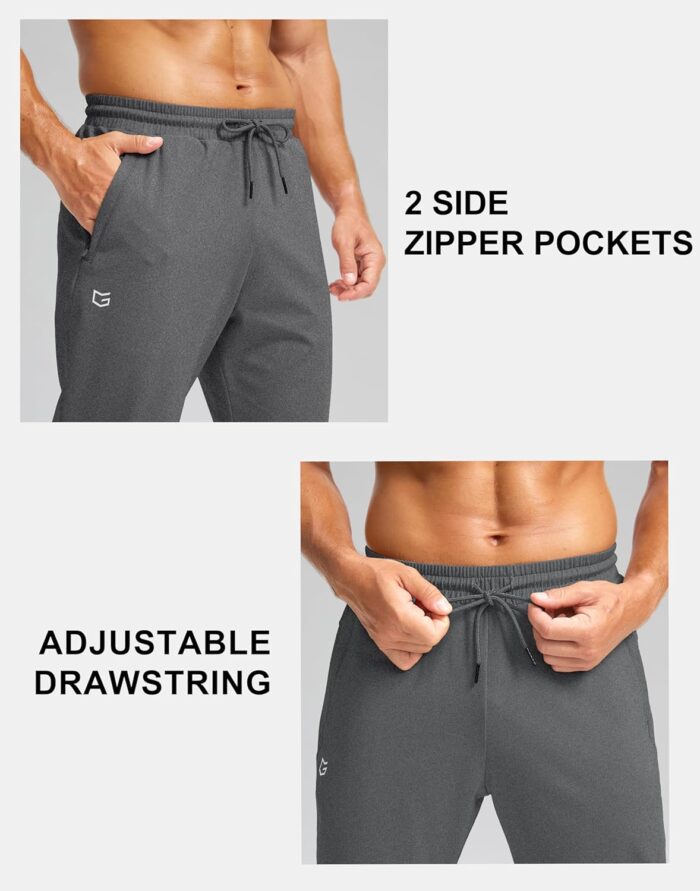 G Gradual Men's Fleece Joggers with Zipper Pockets Winter Warm Pants Water Resistant Athletic Workout Gym Sweatpants for Men - Image 6