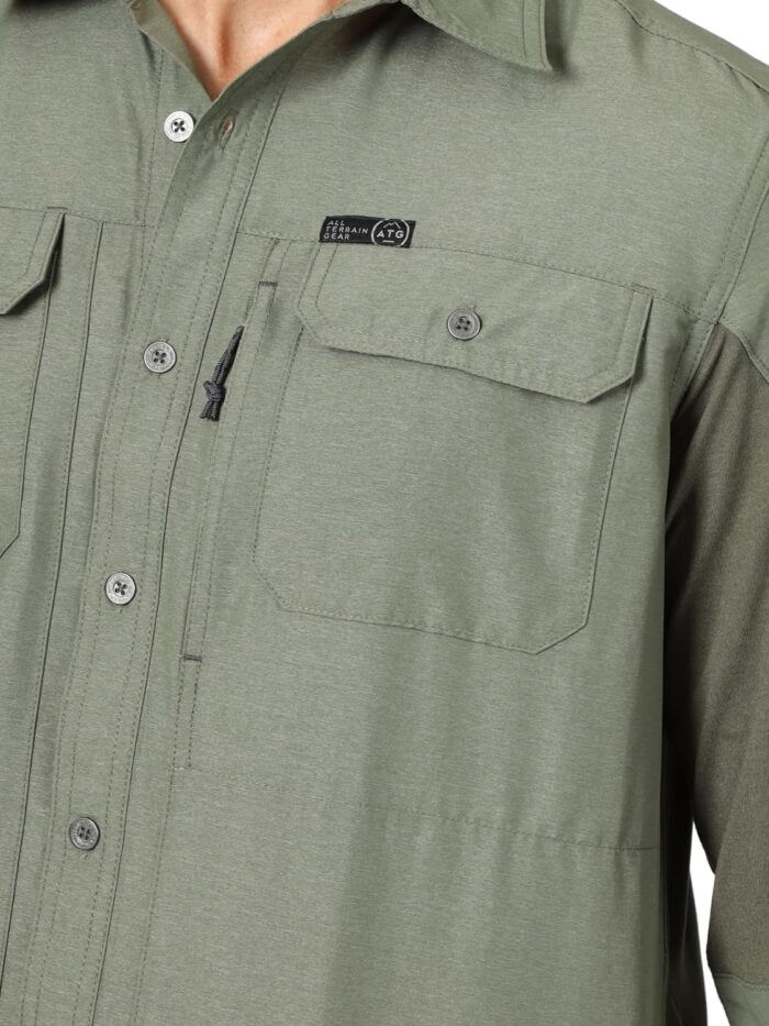 ATG by Wrangler Men's Long Sleeve Mixed Material Shirt - Image 3