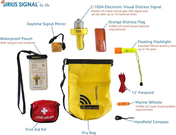 Sirius Signal SB-3L Boating Safety and Emergency SOS Dry Bag Kit for Kayaks, Boats, and Paddle Craft - USCG Approved - Image 2