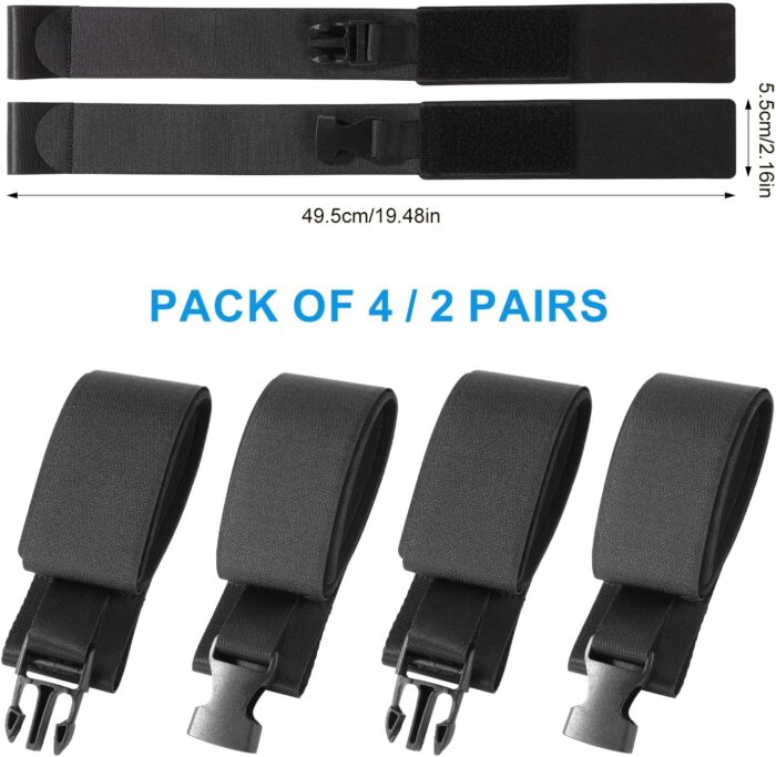 4pcs Ski Fastener Straps, Adjustable Ski Bands Tapes Snow Wrap Straps Storage for Carrying Ties for Boards Poles Winter Sports Accessories Gifts - Image 2