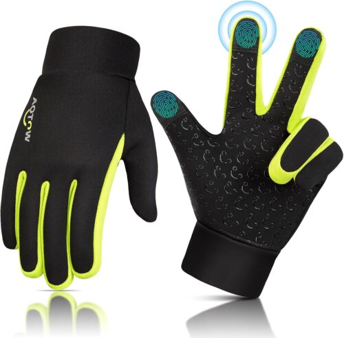 Kids Winter Warm Sports Gloves - Cold Weather Water-Resistant Children Mittens Age 4 12 Years Boys Girls Black