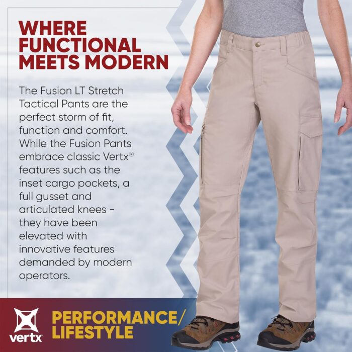 Vertx Women's Standard Fusion Lt Stretch Tactical Cargo Utility with Pockets, Quick Dry, Relaxed-fit Pant, EDC Survival Gear - Image 2
