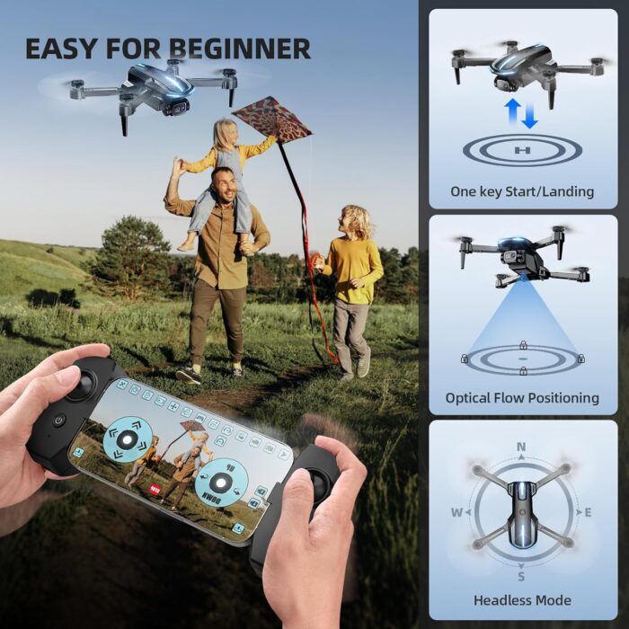 Drone with Camera 1080P HD FPV Foldable Mini Drone for Beginners Kids Adults, Drone with One Key Take Off/Landing, Gesture Selfie, Altitude Hold, 3D Flip, Easy to Fly, 2 Batteries, Toys for Boys Girls - Image 4