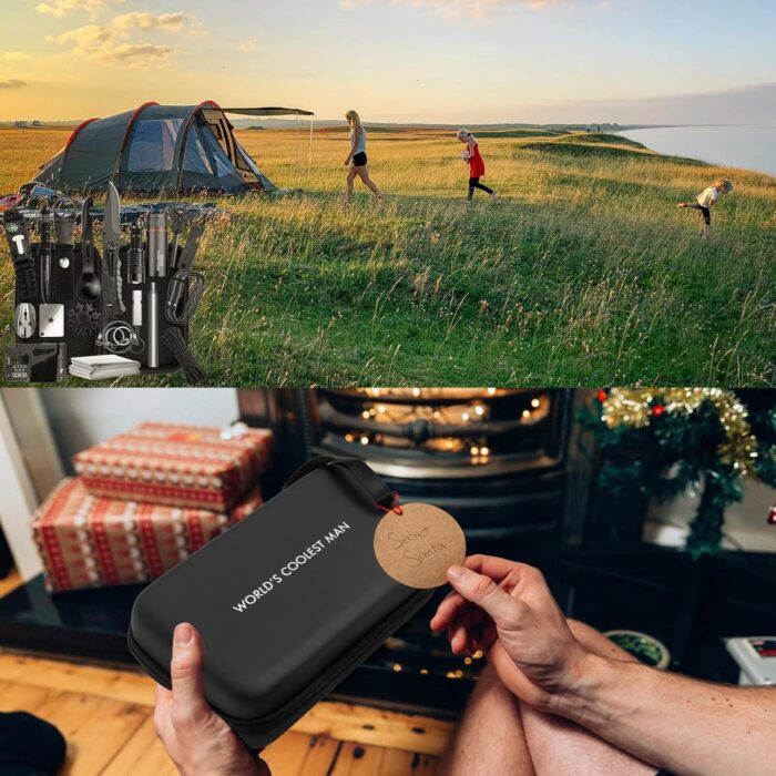 Emergency Survival Kit Gifts for Men Husband Dad, 34 in 1 Survival Gear and Equipment for Camping Hiking Outdoors Adventures, Birthday Christmas for Men Boyfriends Fathers - Image 6