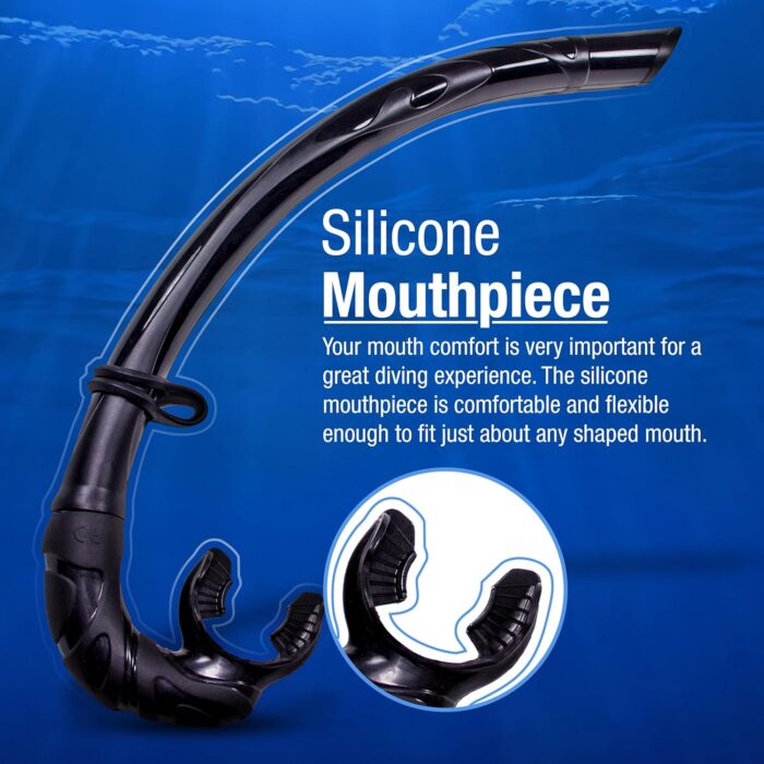 Freediving Snorkel - Flexible Roll Up Snorkel with Compact Storage Case - Scuba Gear for Scuba Diving, Freediving, Spearfishing & Snorkeling - Collapsible Silicone Folding Snorkel Tube - Image 4