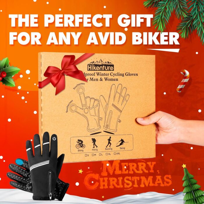 Hikenture Winter Cycling Gloves for Men and Women - Thermal Full Finger Bike Gloves - Touch Screen Windproof Warm Non-Slip Road Mountain Bicycle Gloves for Running,Driving,Hiking,and Skiing - Image 6