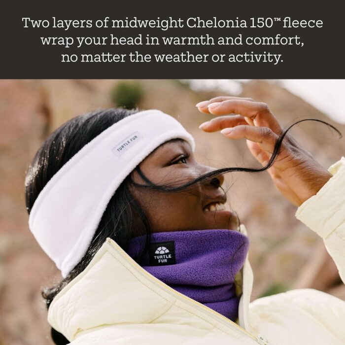 Turtle Fur Double-Layer Bang Band, Chelonia 150 Fleece Headband,White,One Size - Image 2