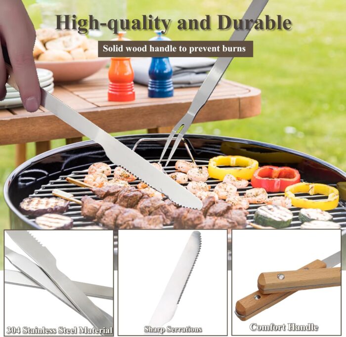 Camping Accessories Kitchen Cooking Utensils Set - Portable Outdoor Camp Cookware Set, Silicone Camper Essentials Gear Must Have Supplies for Travel RV BBQ Grill Picnic Hiking - Image 7