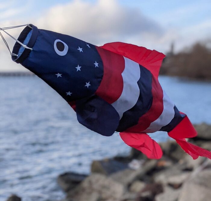 Madrona Brands Patriotic USA American Fish Windsock | Durable Outdoor Hanging Wind Flag Decoration | Boat, Deck, Dock, Patio, Lake | 40-Inch - Image 2