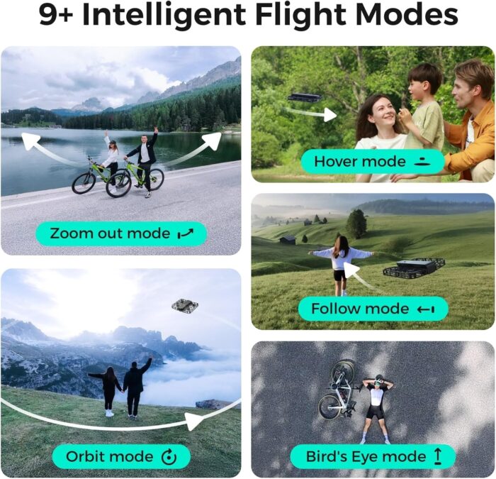 X1 Drone with Camera, Self-Flying Camera Drone with Follow Me Mode, Foldable Mini Drone with HDR Video Capture, Palm Takeoff, Intelligent Flight Paths, Hands-Free Control Black (Combo) - Image 3