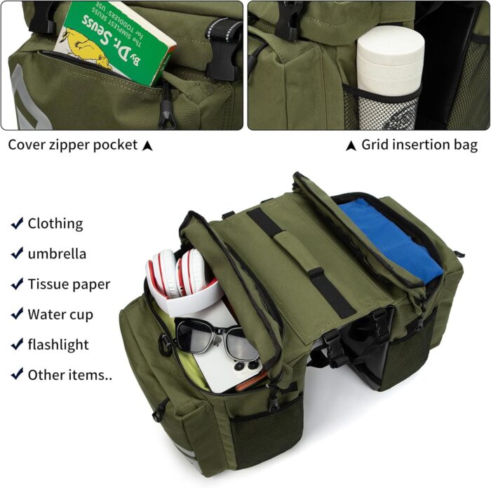 Roswheel Bike Bag Accessories Panniers for Bicycle Rear Rack Bag 50L Waterproof Mountain Electric Bike Saddle Bags for Cycling Traveling Commuting - Image 5