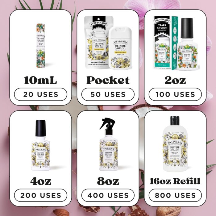 Poo-Pourri Before-You-Go Toilet Spray, Beach Bum, 1 Fl Oz Pocket Travel Size - Coconut, Orchid and Toasted Praline - Image 10
