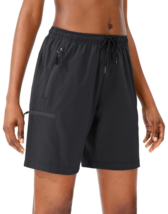 SANTINY Women's 5''/ 7''/9'' Hiking Cargo Shorts Quick Dry Lightweight Summer Shorts for Women Athletic Golf Zipper Pockets - Image 2
