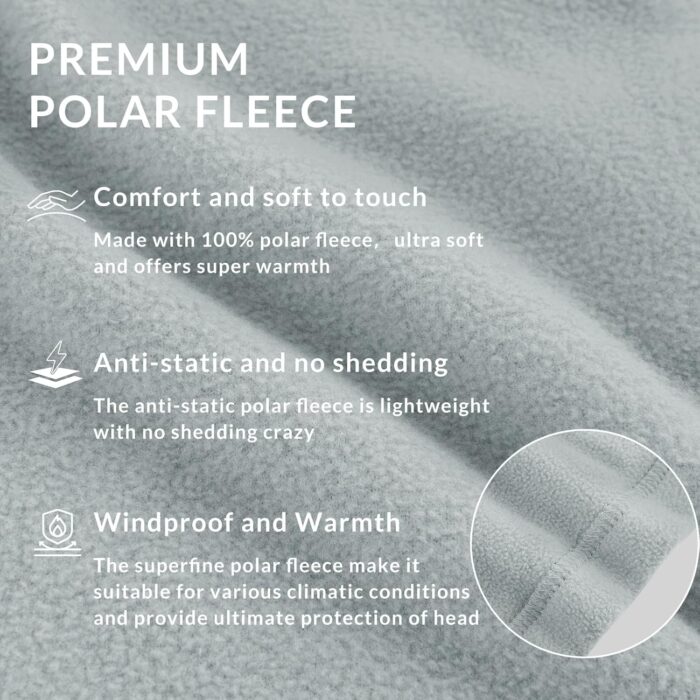 baleaf Fleece Balaclava Face Mask,Thermal Ski Mask for Men and Women,Winter Hats Face Cover Hood Cold Weather Gear. (2 Size) - Image 2