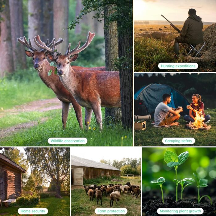 Trail Camera 4K 64MP WiFi Solar Game Camera, 5000mAh Forever Power, 64GB Memory Card and Ip67 Waterproof Night Vision Trail Cam for Outdoor Wildlife Detection, Monitoring Trail Cameras - Image 9