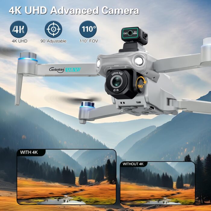 Drone with 4K UHD Camera for Adults,GPS RC Drone Brushless Motor,Upgraded Tablet Screen,Gimbal EIS, Smart FPV Foldable Quadcopter for Beginners, Auto Return, Follow Me, Waypoints, 60 Mins Flight Time,Gift, with Obstacle Avoidance - Image 2