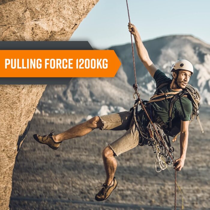 Nice C Climbing Rope, Rescue Rope, Construction Rope, Rock Climbing Rope, Static 10mm 32ft/64ft/96ft/160ft/230ft/500ft/985ft/1000ft with Carry Bag (Orange, 50M(160ft)) - Image 3