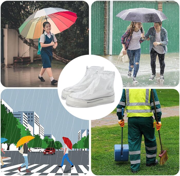 2 Pairs Waterproof Rain Covers for Shoes, PVC Reusable Rain Shoes Cover, Non-Slip Rain Boot Covers for Cycling Outdoor Camping - Image 7