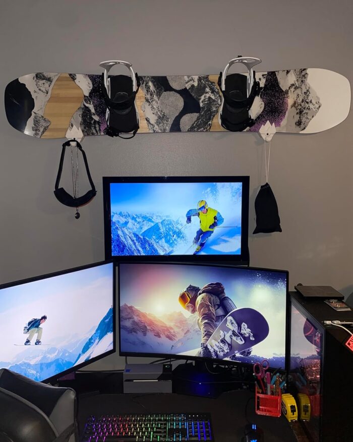 Snowboard Wall Mount Storage – Damage-Free Snowboard Hanger, Hook to Securely Store Gear, Hang and Display Snow Boards and Gloves, Gear Organizer (True White) - Image 3