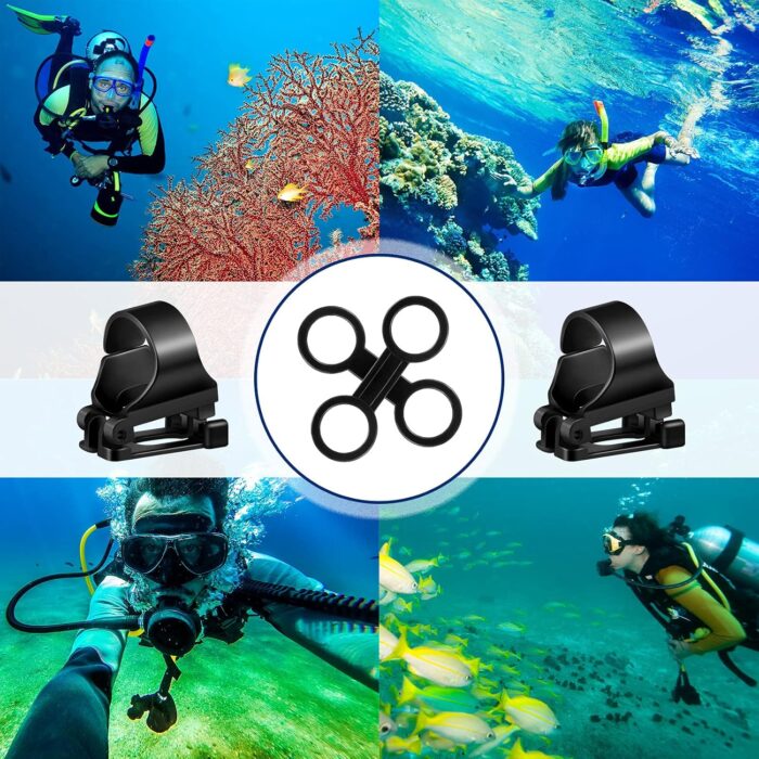 Frienda Scuba Dive Snorkel Clip Silicone Diving Snorkel Keeper Mask Strap Holder Retainer Quick Release Scuba Plastic Clip Tube Holder Equipment Attachment Gear Spare Part Accessories - Image 7