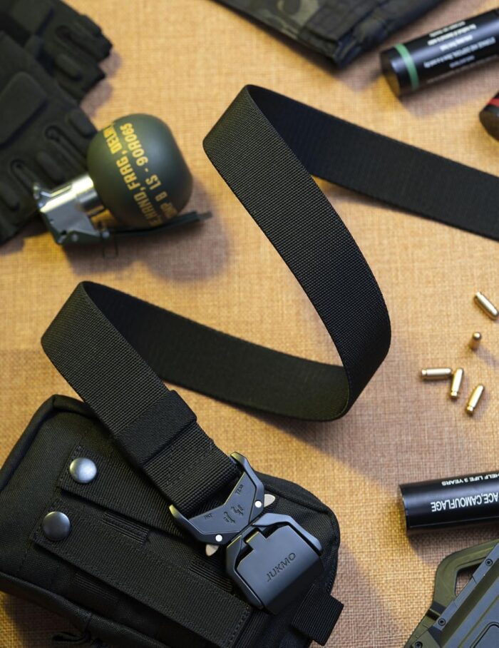 JUKMO Tactical Belt, Military Hiking Rigger 1.5" Nylon Web Work Belt with Heavy Duty Quick Release Buckle - Image 7
