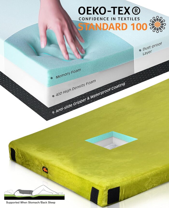 3 Inch GAIALOOP Thick Memory Foam Camping Mattress Sleeping Pad [Car/Tent/Cot] Glamping Portable Floor Mat Roll Up Futon Mattress for Guests Sleepover - Image 3
