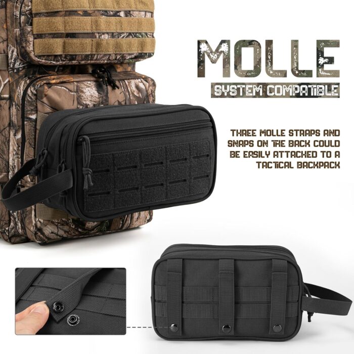 QT&QY Tactical Toiletry Bag For Men Hygiene Bag EDC Military Tool Molle Pouches Small Dopp Kit Mens Shaving Kit Travel shower Bags - Image 5