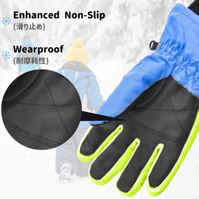 Azarxis Kids Children Ski Gloves Winter Snow Gloves Waterproof Winter Warm Gloves for Snowboarding, Sledding - Image 2