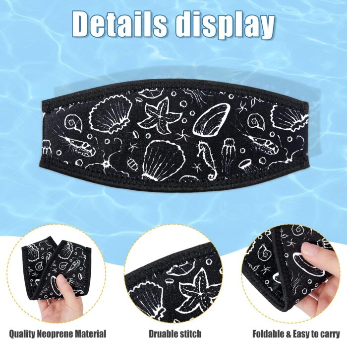 4 Pieces Diving Mask Slap Straps Cover Neoprene Swimming Waterproof Dive and Snorkel Mask Strap for Men and Women Water Sports - Image 4