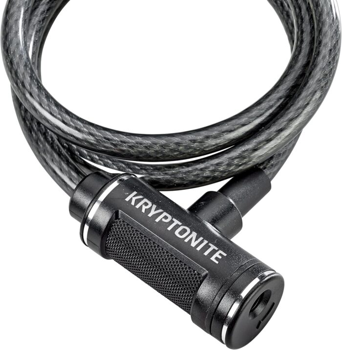 Kryptonite Bike Lock Cable, 6ft. x 12mm Braided Steel Cable Anti-Theft Security Bicycle Lock with Keys for Outdoor Equipment, Bicycles, Scooters, Fence, Gate,Black - Image 3