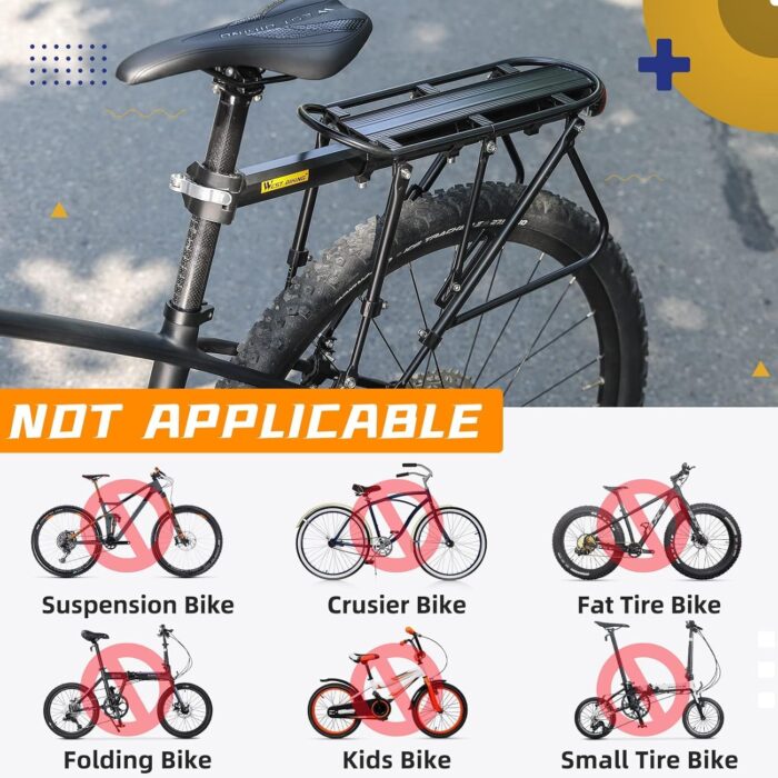 West Biking Bike Carrier Rack, 310 LB Capacity Solid Bearings Universal Adjustable Bicycle Luggage Cargo Rack,Cycling Equipment Stand Footstock - Image 6