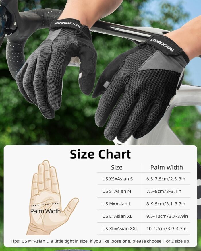 ROCKBROS Cycling Gloves for Men Women - Breathable Gel Pad Road Mountain Bike Gloves - Touch Screen Anti-Slip MTB Gloves for Cycling Workout Outdoor Sports - Image 7