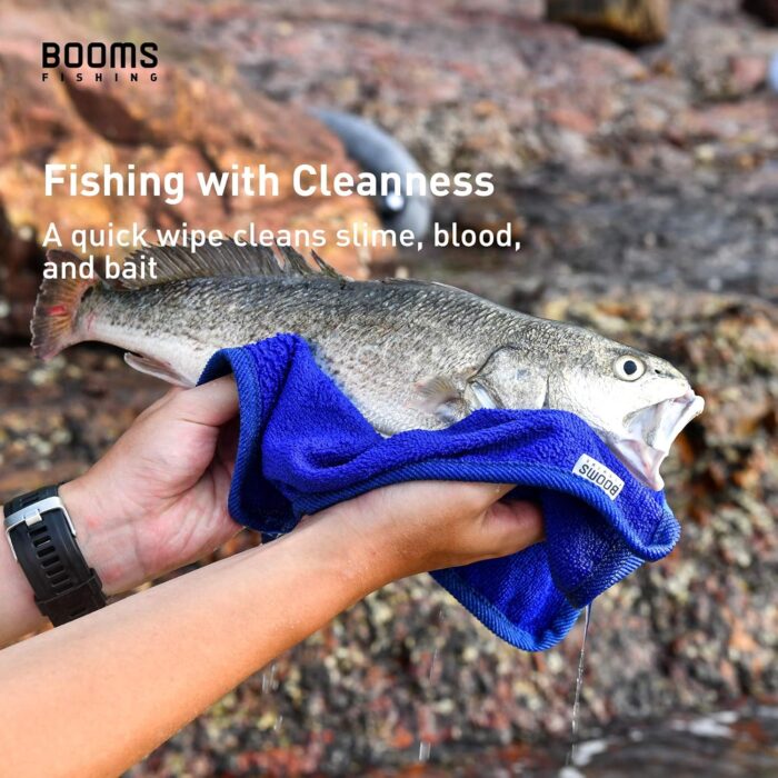 Booms Fishing B0T Microfiber Fishing Towel with Clip, 3 Pack Blue - Image 3