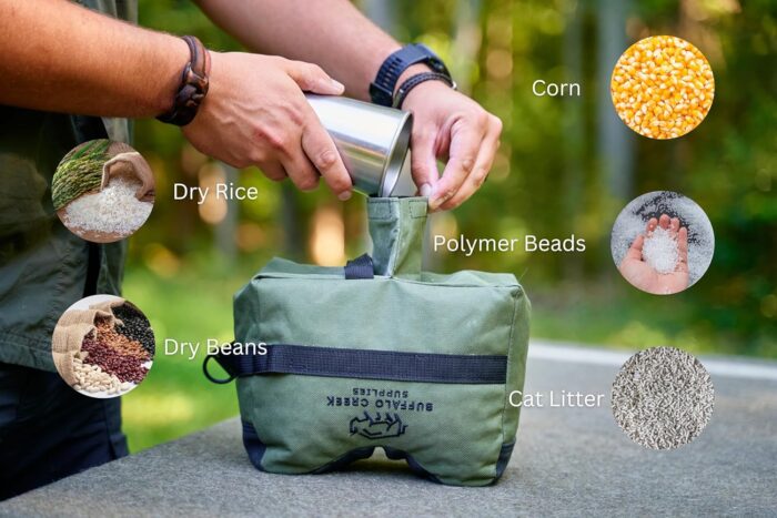 All Weather Durable Front and Rear Shooting Rest Bags, Rifle Rest Sand Bag for Bench Rest Shooting, Hunting, Target & Competitive Sports Shooting-Unfilled - Image 5