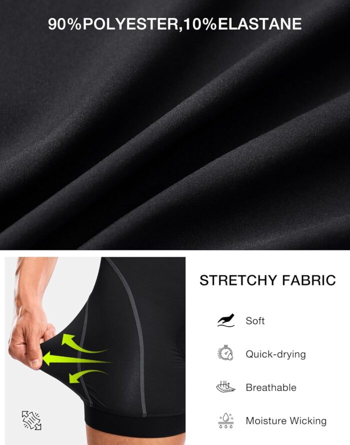 Bikewa Men's Cycling Underwear with Anti-Slip Leg Grips 4D Padded Bike Shorts MTB Liner for Bicycle Biking Riding - Image 5