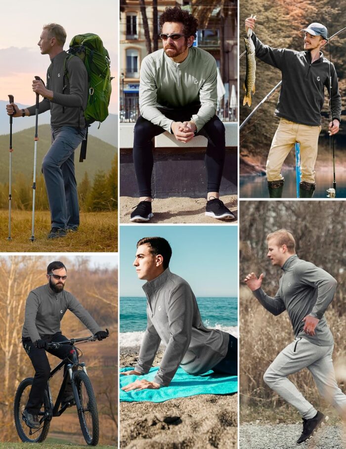 3Pack Quarter Zip Pullover Men Long Sleeve Sweatshirts Running Athletic Golf Gym Shirt Quick Dry - Image 5