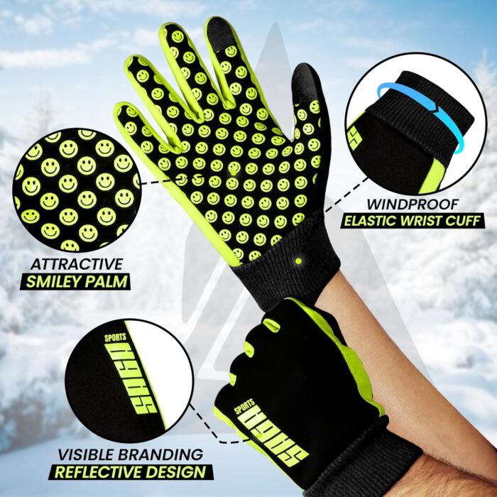 Kids Winter Gloves – Warm Cold Weather Gloves for Boys & Girls – Touchscreen compatible for Snow, Ski, Cycling, Soccer – Windproof Outdoor Sports - Image 3