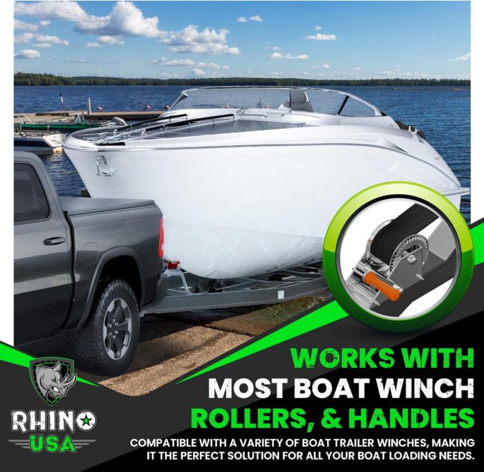 Rhino USA Boat Winch Strap with Hook (2" x 20') - 5,016lb Break Strength - Ultimate Replacement Boat Trailer Winch Straps with Safety Hook - Compatible with Pontoon, Jet Ski, Fishing Boat & More! - Image 6