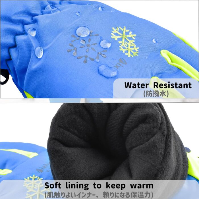 Azarxis Kids Children Ski Gloves Winter Snow Gloves Waterproof Winter Warm Gloves for Snowboarding, Sledding - Image 3